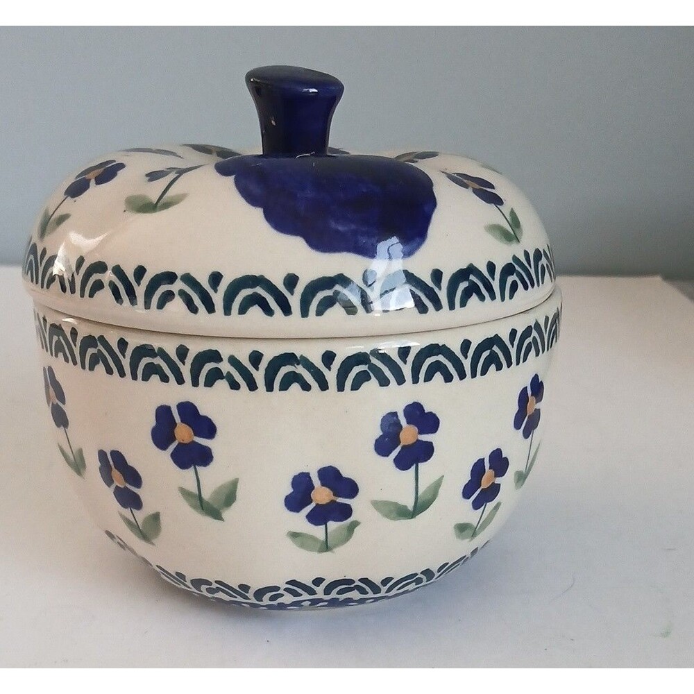 Boleslawiec Polish Pottery Apple Baker Ceramica Manufaktura Flowers Poland